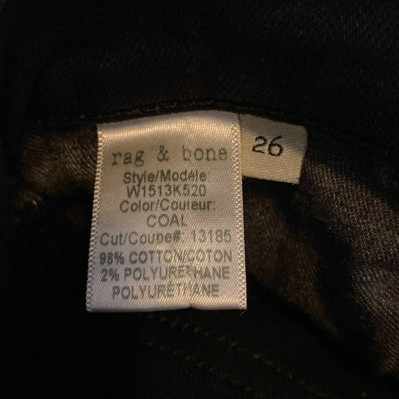 Rag’n’Bone jeans ladies high-rise skinny jeans, size 26 color coal - Picture 6 of 11